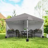 10' x 10' Pop Up Canopy with Sidewalls, Height Adjustable Instant Tent for Outdoor