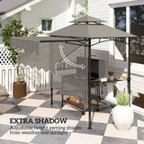 8' x 7.6' Grill Gazebo, 2 Side Shelves, 6 Hooks