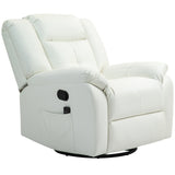 8-Point Vibration Massage Recliner Chair, PU Leather Manual Reclining Sofa, Swivel Nursery Rocking Chair with Remote Control