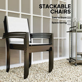 5 Piece Outdoor Dining Set with Round Table and 4 Stackable Chairs