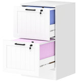 4 Drawer Filing Cabinet with Lock, Office Storage Cabinet with Adjustable Hanging Bars for A4 Letter Size Files
