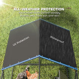 Grand Poulailler Métallique, Enclos à Poules avec Couverture Imperméable et Anti-UV pour 3-5 Volailles