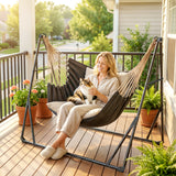9.5ft Hammock Stand Only, Portable Adjustable Foldable Powder-Coated Steel Hammock Frame