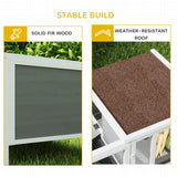 Rabbit Hutch, Wooden Guinea Pig Cage with Run, Pull Out Tray and Ramp