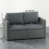 2 Seater Outdoor Couch Patio Sofa with Deep Seat