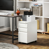 3 Drawer Filing Cabinet with Lock, Steel Office Storage Cabinet with Hanging Bar for A4, Legal, Letter Files