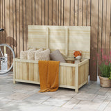 Boîte de rangement en bois 45 gallons patio banc coffre