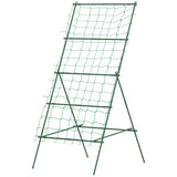 Cucumber Trellis for Climbing Plants, Adjustable A-Frame Garden Trellis with Climbing Net, 20 Metal Clips, 4 Net Straps