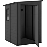 Cabanon appuyé 4x5 avec fenêtre verrouillable pour rangement outils de jardin