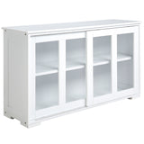 Modern Kitchen Sideboard, Stackable Storage Cabinet, Sliding Glass Door Console