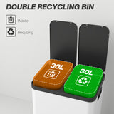 Poubelle de cuisine, poubelle à ordures 2 x 7,9 gal (2 x 30 L)