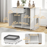 Meuble de litière pour chat avec tiroir, rangement