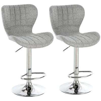 Set of 2 Counter Height Bar Stools Swivel Stool Height Adjustable Bar Chairs with Footrest for Kitchen Dining Home Pub