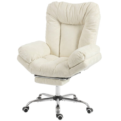 Criss Cross Chair with Wheels, Overstuffed Wide Office Chair with Footrest
