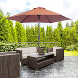 8.5FT Patio Umbrella, Round Garden Parasol with 6 Ribs, Market Sunshade Tilt Canopy w/ Crank Handle for Outdoor