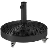 Round Umbrella Base with Wheels, Cement-Filled 55 lbs Parasol Stand