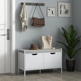 Shoe Storage Bench with Seat Cushion, Shoe Cabinet for Hallway