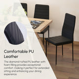 Chaises de salle à manger dossier haut, chaises d'appoint modernes en cuir PU rembourré avec pieds métalliques pour cuisine