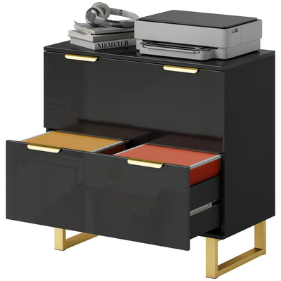 Lateral File Cabinet with 2 Drawers, Modern Filing Cabinet for Letter/A4/Legal Size Files