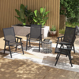 4-Piece Folding Chair Set for Relaxing on Patio Balcony Garden