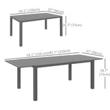Aluminum Outdoor Dining Table for 6-8 People