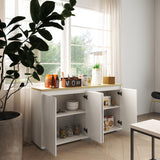Buffet de rangement, table de buffet avec 2 portes doubles et étagères réglables pour salon