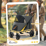 Poussette pour animaux pliable avec roues avant universelles, voiture pour chats et chiens de grande et moyenne taille