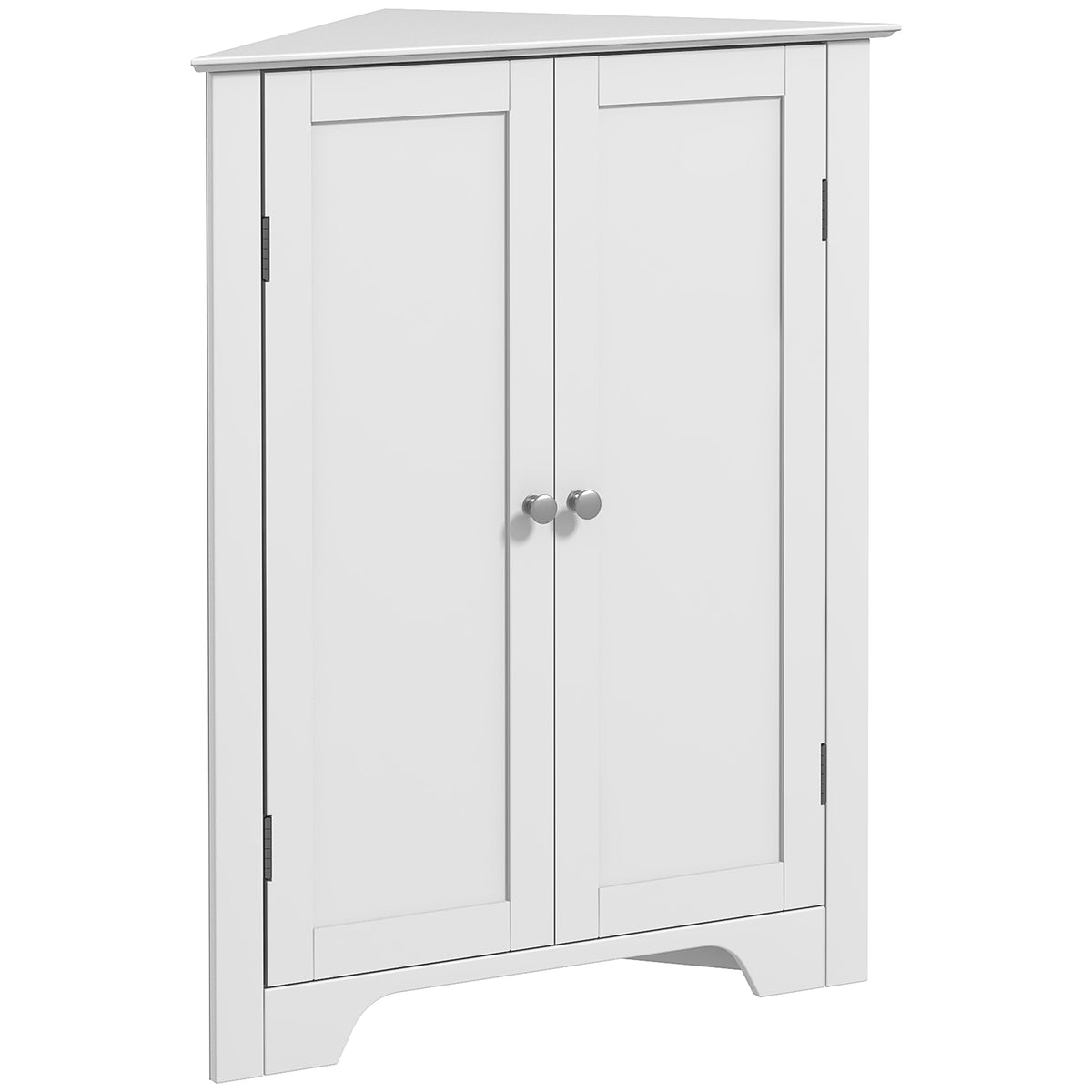 Modern Bathroom Storage Cabinet, Corner Cabinet with Doors, Bathroom Cabinet with Adjustable Shelf and Recessed Door
