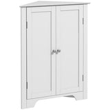 Modern Bathroom Storage Cabinet, Corner Cabinet with Doors, Bathroom Cabinet with Adjustable Shelf and Recessed Door