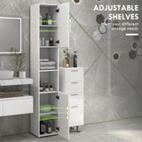 Tall Bathroom Cabinet, High Gloss Storage Cabinet with Doors and Adjustable Shelves, 11.8