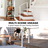 1-3 Step Handrails for Outdoor Steps, Metal Outdoor Stair Railing with Installation Kit