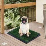 Dog Grass Pad with Tray, Doggy Bathroom Toilet Potty Tray Indoor Outdoor Puppy Potty Training (51 x 63 CM)