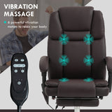 Massage Office Chair, Reclining Executive Office Chair with 6-Point Vibration, Footrest and High Back