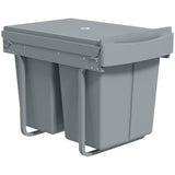 Pull Out Trash Can Under Cabinet, 10.6 Gallon (40L) Slide Out Garbage Can with 2 Removable Compartments