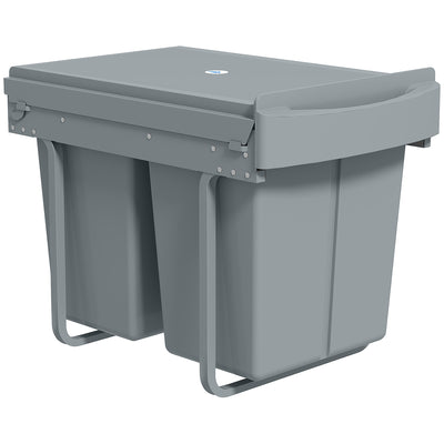 Pull Out Trash Can Under Cabinet, 10.6 Gallon (40L) Slide Out Garbage Can with 2 Removable Compartments