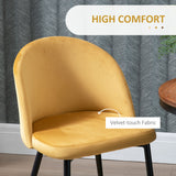 Modern Dining Chairs, Mid-Back Velvet-touch Upholstery Side Chair, Set of 4