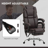 Massage Office Chair, Reclining Executive Office Chair with 6-Point Vibration, Footrest and High Back