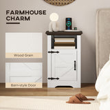 Set of 2 Side Tables, Night Stands with Charging Outlets