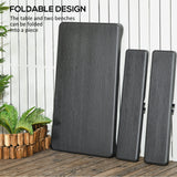 Table de pique-nique pliante avec 2 bancs, ensemble de pique-nique extérieur portable 3 pièces pour 4, cadre en acier pour jardin