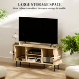 Meuble télé pour téléviseurs jusqu'à 55 pouces, unité télé avec tablettes et armoires de rangement pour salon