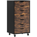 7-drawer Vertical File Cabinet for Home Office, Storage Cabinet with Wheels