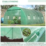 Walk-in Tunnel Greenhouse, 19 x 10 x 6.6 ft Hoop House with Zipped Roll-Up Door, 8 Mesh Windows, Wind Resistance Level 4