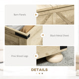 Farmhouse Coffee Table, Hidden Storage Compartment and Wooden Legs