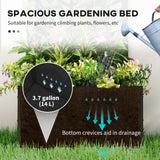 Raised Garden Bed with Outdoor Privacy Screen, Metal Planter Box with Trellis