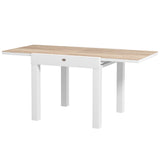 Extendable Patio Dining Table, Aluminum Frame Outdoor Patio Table with Faux Wood Top for Garden Backyard