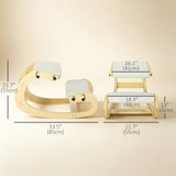 Ergonomic Kneeling Chair, Adjustable Rocking Wood Kneeling Stool, Desk Chair
