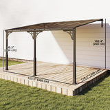 13' x 10' Lean to Gazebo, Hardtop Wall Mounted Outdoor Pergola with Polycarbonate Roof and Metal-Aluminium Frame