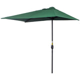 Parasol Demi-Rond 8pi Extérieur Balcon Parasol Patio Jardin Ombrelle Fenêtre Extérieure w/ 5 Nervures
