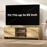 TV Stand for up to 65 Inch TV, Nordic Entertainment Center with 2 Cabinets and 2 Open Shelves for Living Room