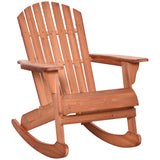 Wooden Adirondack Rocking Muskoka Chair with Slatted Wooden Design